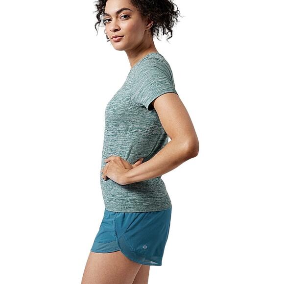 Athleta In Motion Tee Green Heather Small - Picture 1 of 4